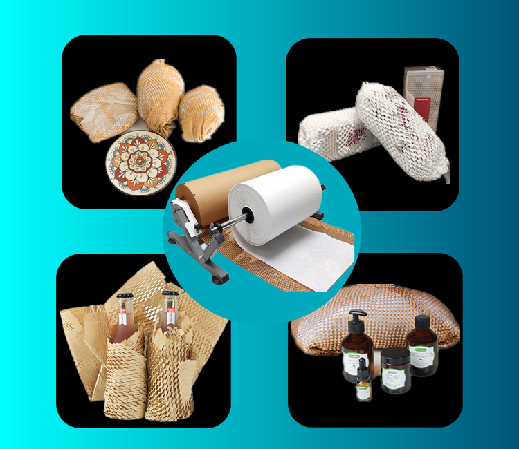 paper dispenser honeycomb Roll Wrapping Machine Honeycomb kraft packing paper cushion machine